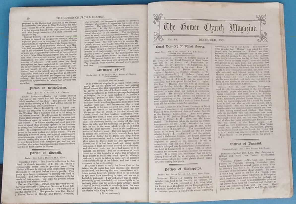 Antique The Gower Church Magazine 1900-1903, (36 Issues)